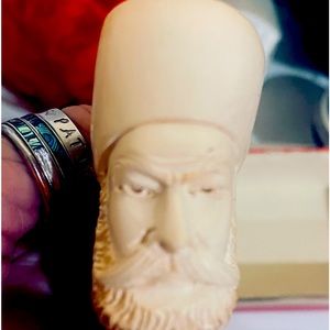 Sultan Head Carved Meerschaum With Acrylic Stem-papers & Original Box